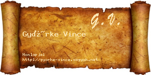 Györke Vince névjegykártya