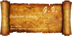 Györke Vince névjegykártya