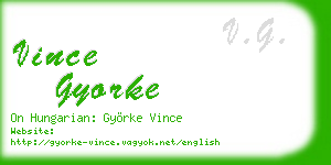 vince gyorke business card